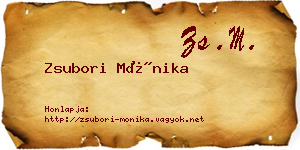 Zsubori Mónika névjegykártya